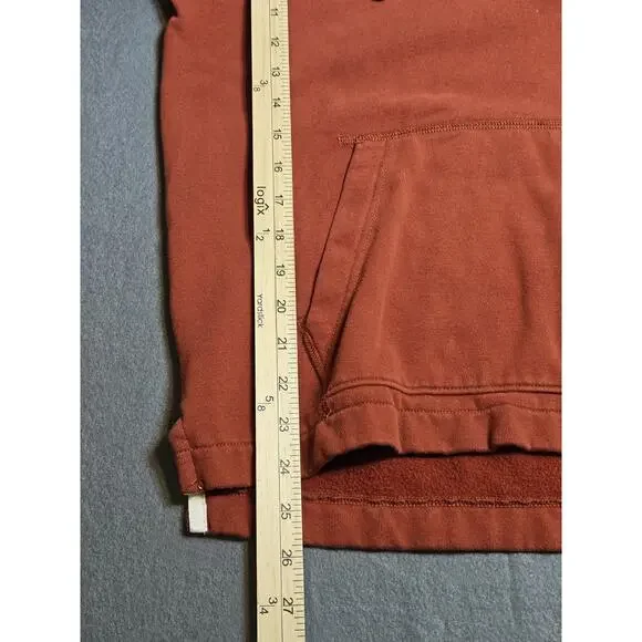 American Eagle Hoodie Mens Small Orange Sweatshirt Heavyweight Pouch Sweater - Picture 5 of 6